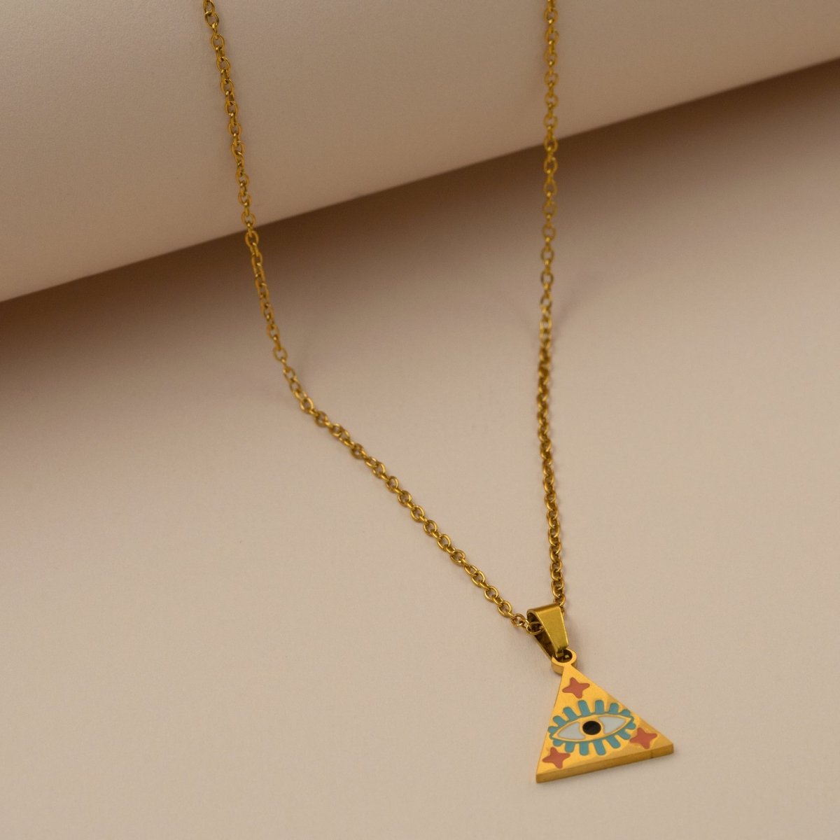 Artklim Gold Plated Mystic Evil Eye Pendant Necklace