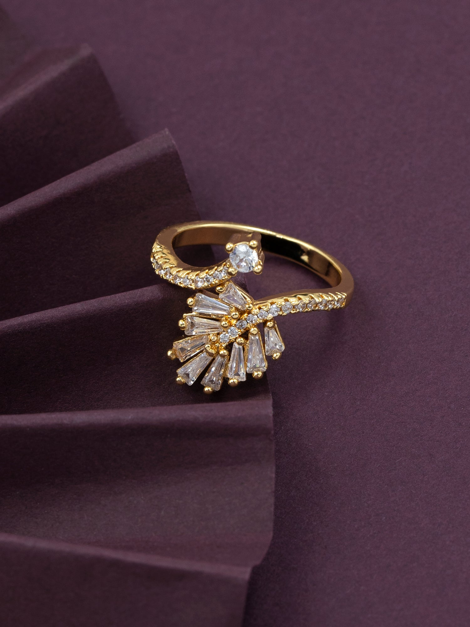 Artklim Gold-Plated Sparkle Bloom Anti-Tarnish Ring