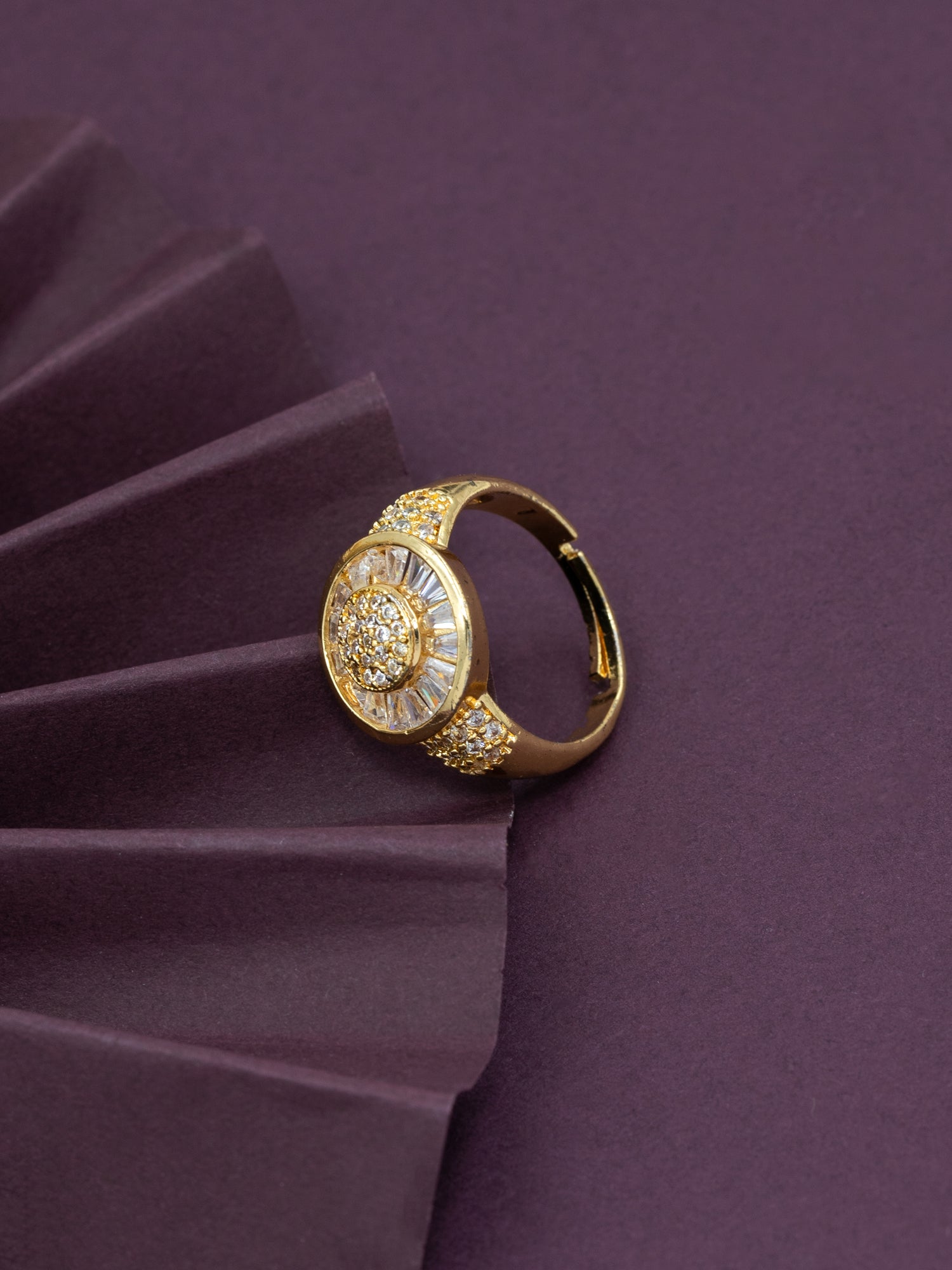 Artklim Gold-Plated Radiant Dome Anti-Tarnish Ring