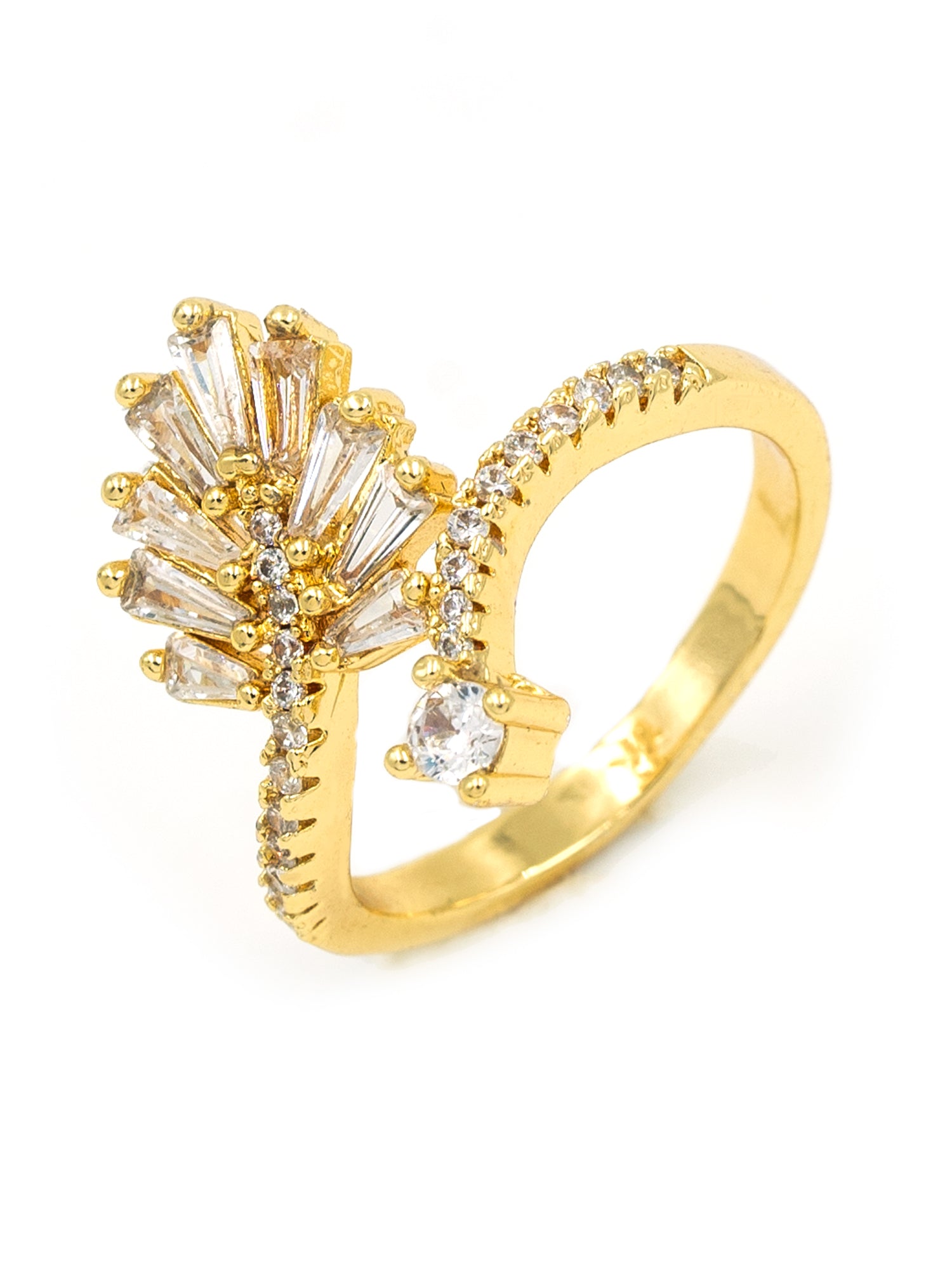 Artklim Gold-Plated Sparkle Bloom Anti-Tarnish Ring