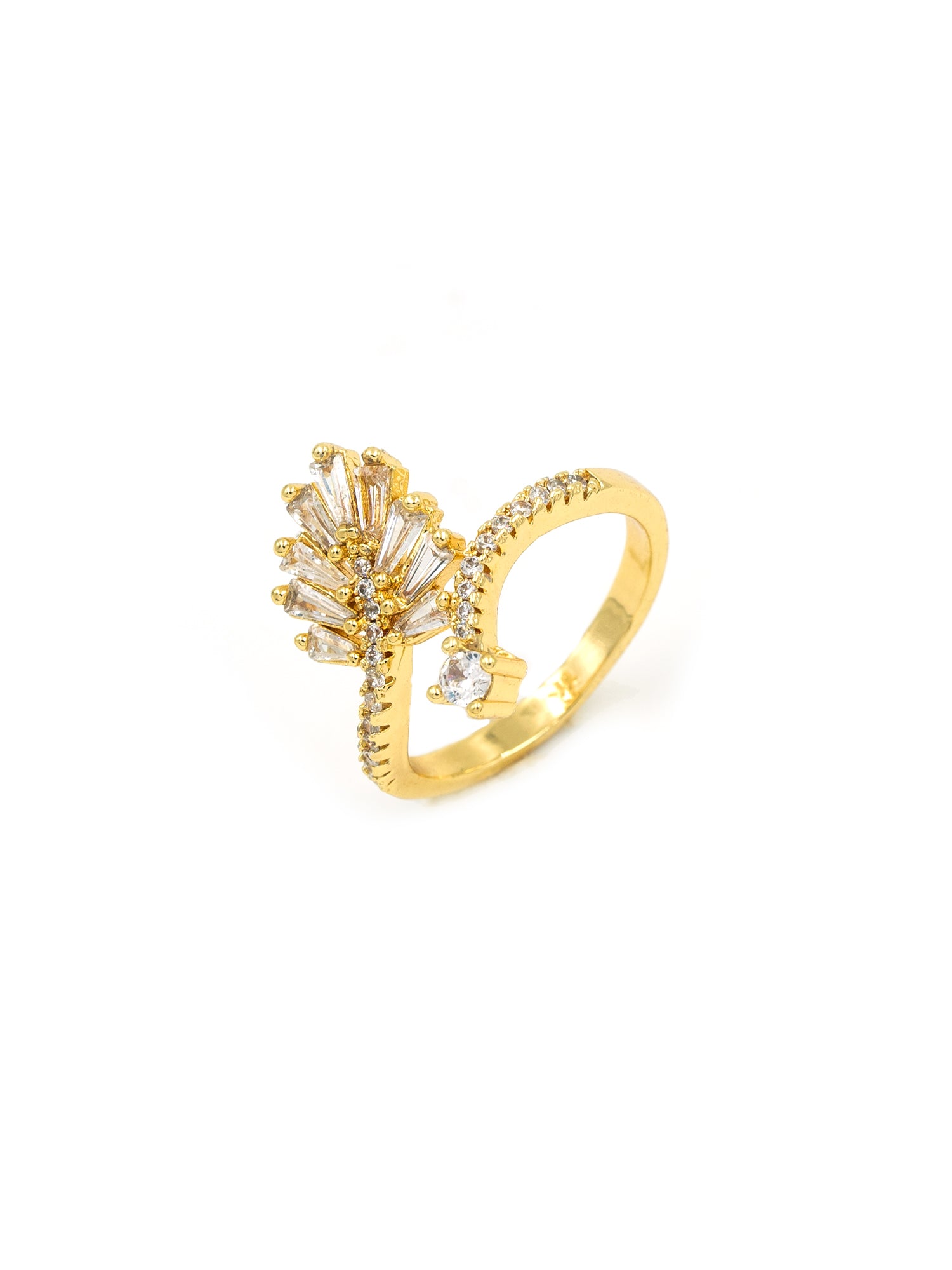 Artklim Gold-Plated Sparkle Bloom Anti-Tarnish Ring