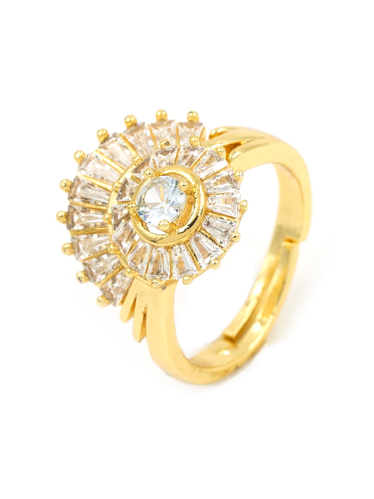 Artklim Gold-Plated Radiant Halo Anti-Tarnish Ring