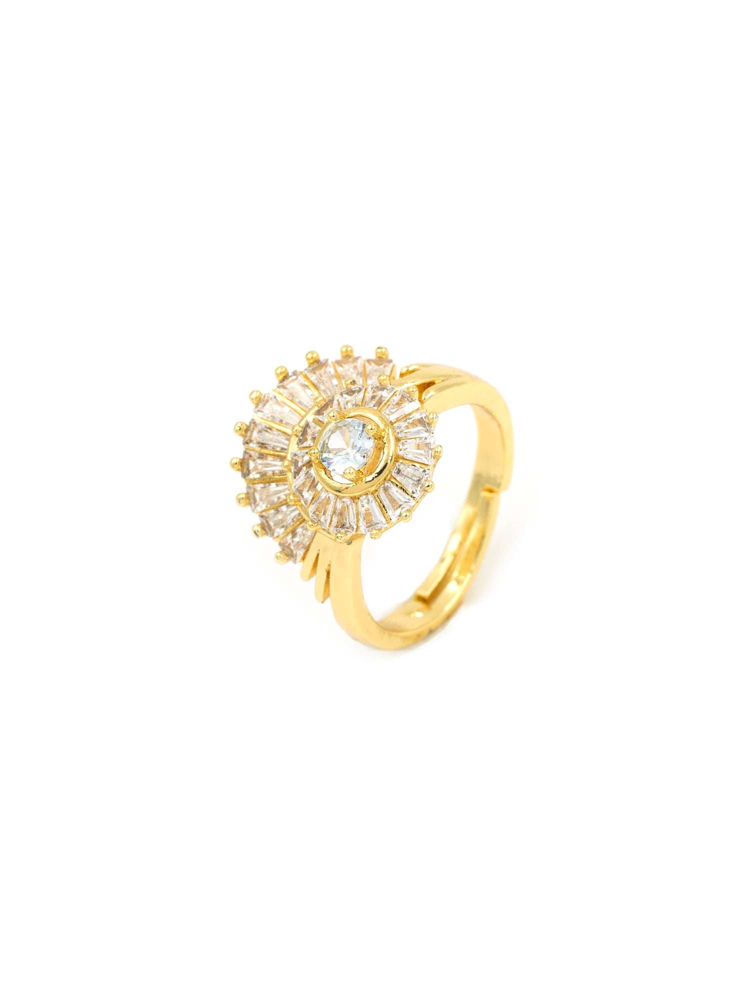 Artklim Gold-Plated Radiant Halo Anti-Tarnish Ring