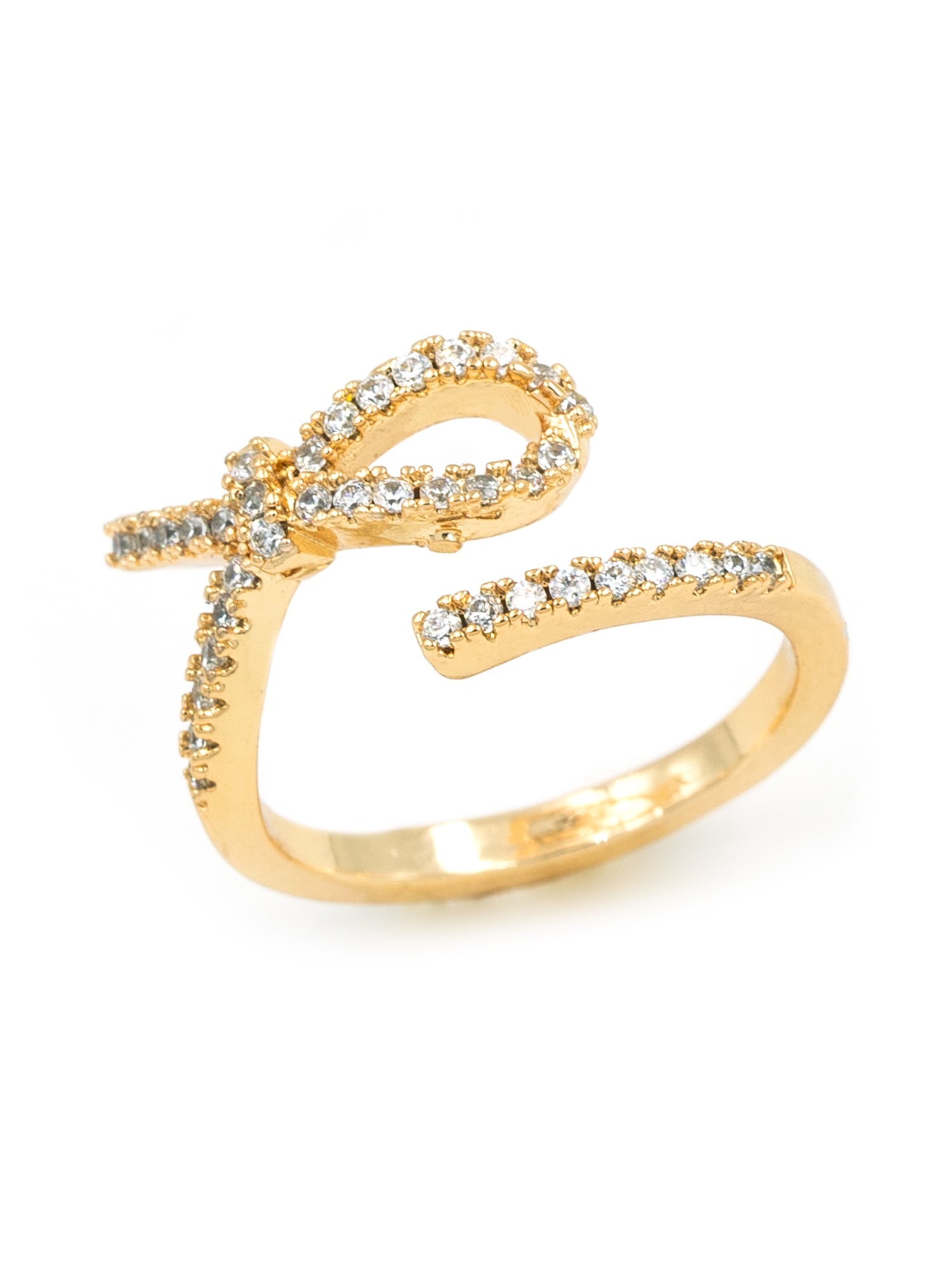 Artklim Gold-Plated Bow Charm Anti-Tarnish Ring