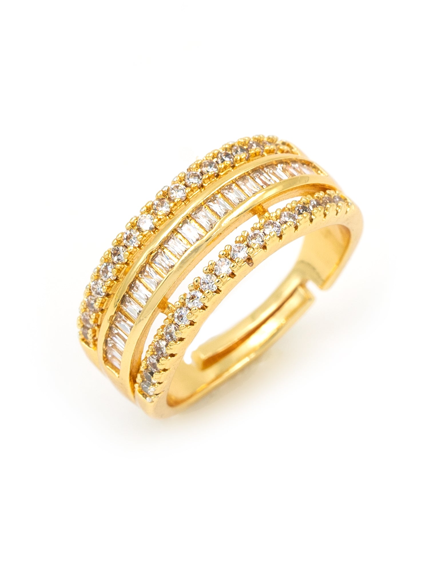 Artklim Gold-Plated Elegant Layered Anti-Tarnish Ring