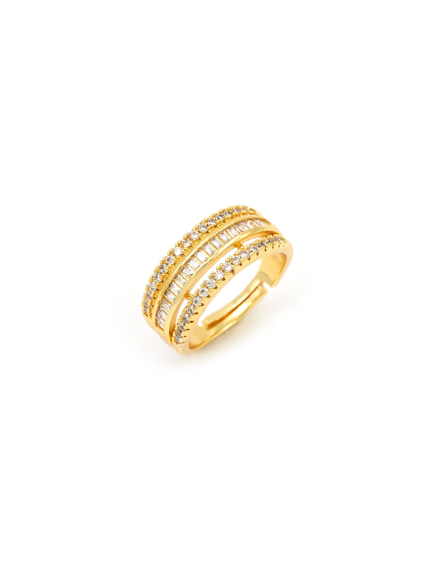 Artklim Gold-Plated Elegant Layered Anti-Tarnish Ring