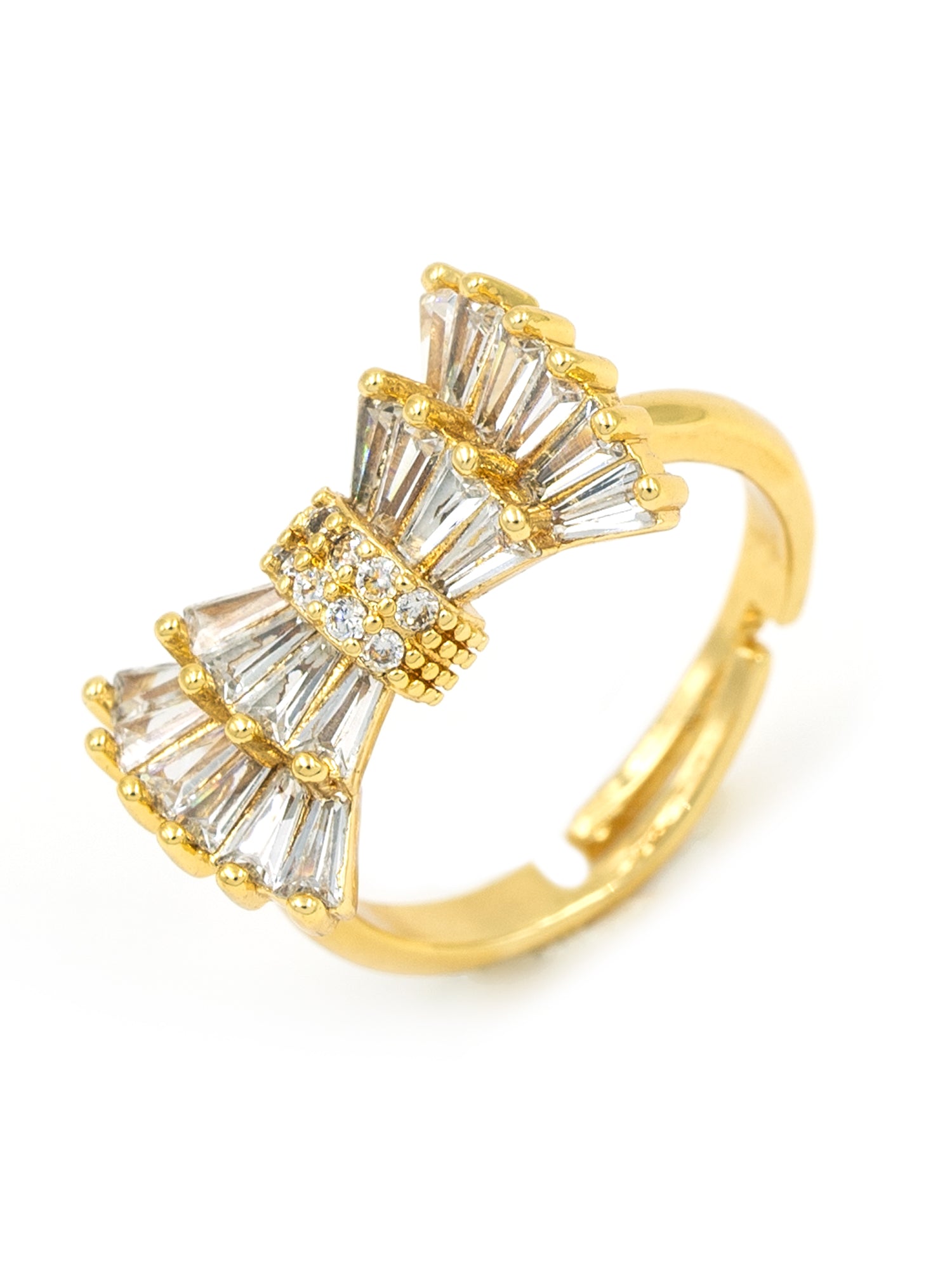 Artklim Gold-Plated Luxe Fan Bow Anti-Tarnish Ring