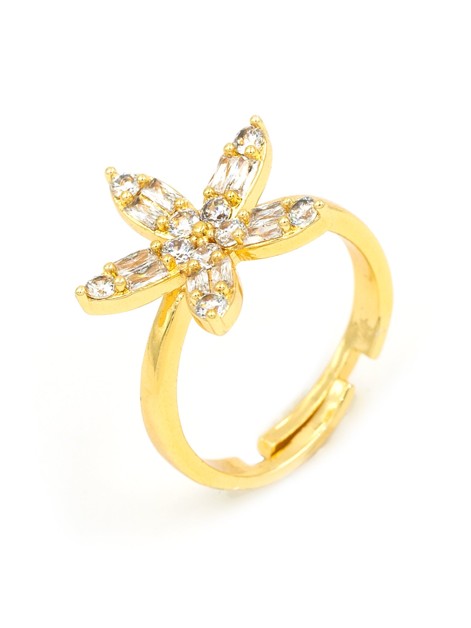 Artklim Gold-Plated Floral Bloom Anti-Tarnish Ring