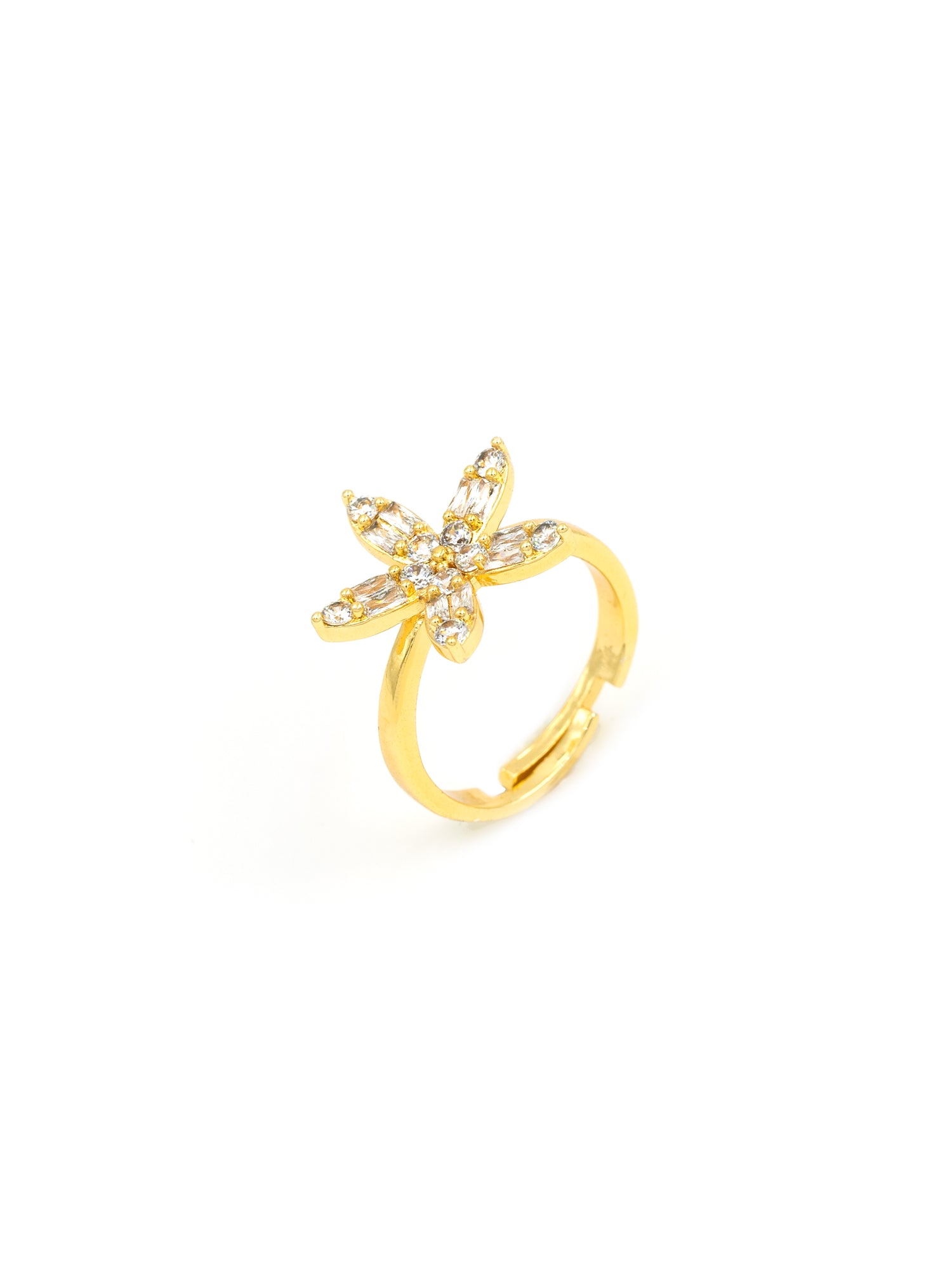 Artklim Gold-Plated Floral Bloom Anti-Tarnish Ring
