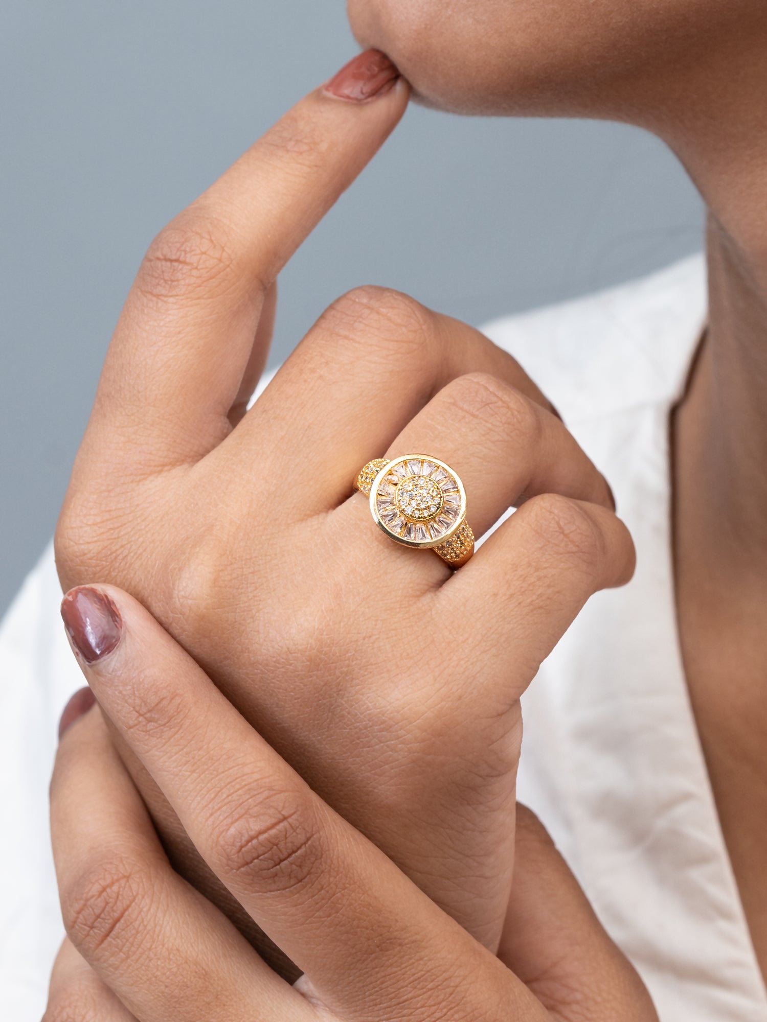 Artklim Gold-Plated Radiant Dome Anti-Tarnish Ring