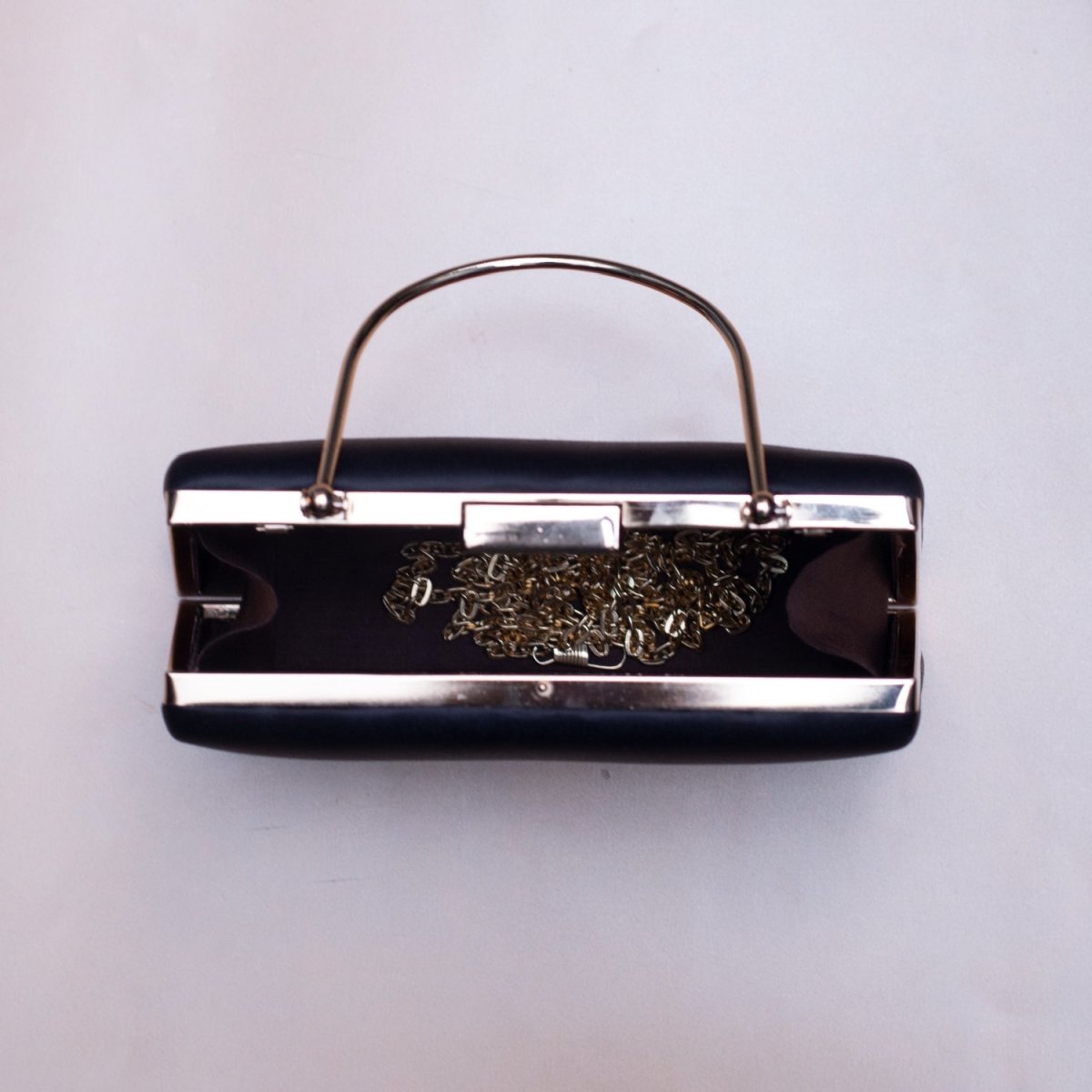 Artklim Black Based Floral Lady Portrait Printed Clutch