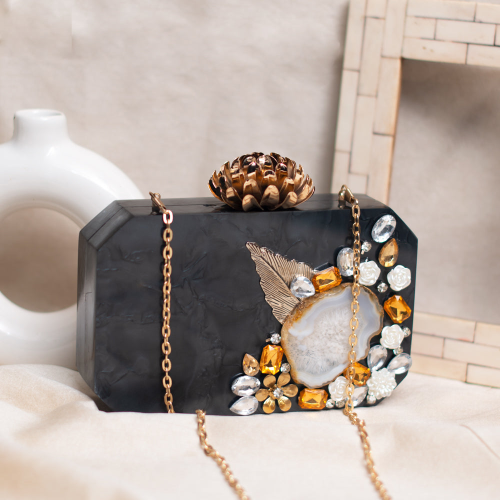 Artklim Black Stone Acrylic Clutch