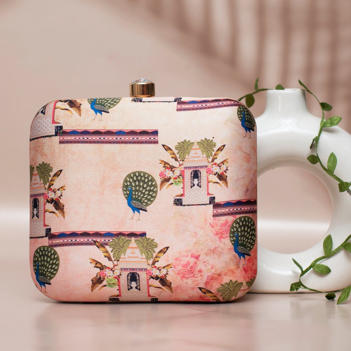 Aesthetic Peacock Printed Clutch