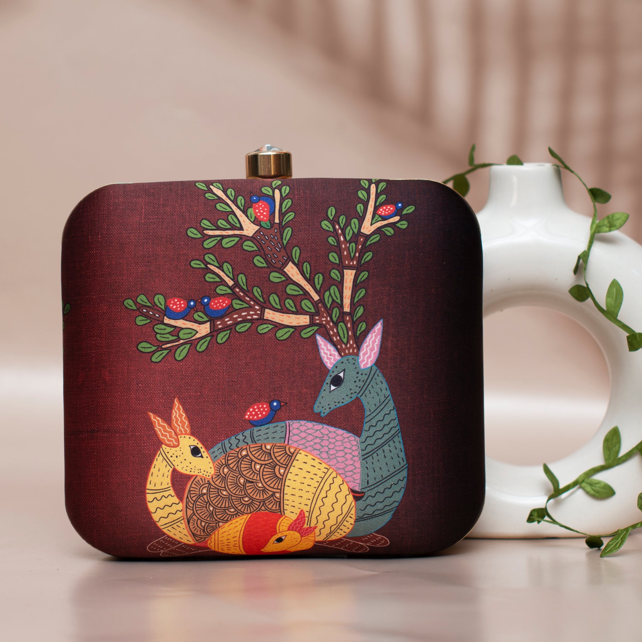 Deer Printed Clutch