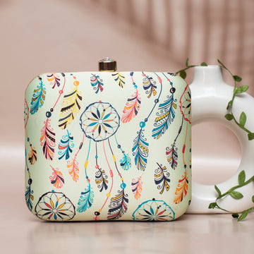 Multi Dream Catcher Printed Clutch