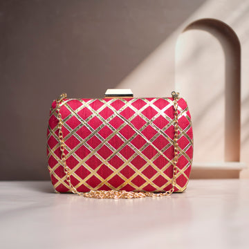 Artklim Pink Ethnic Party Clutch