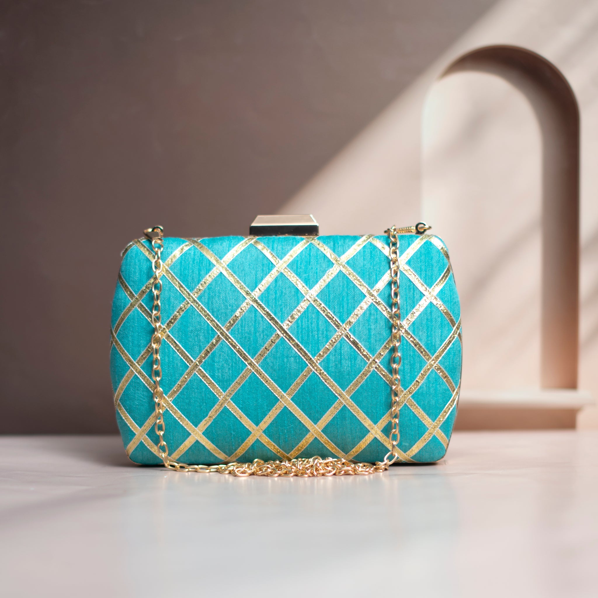 Artklim Blue Ethnic Party Clutch