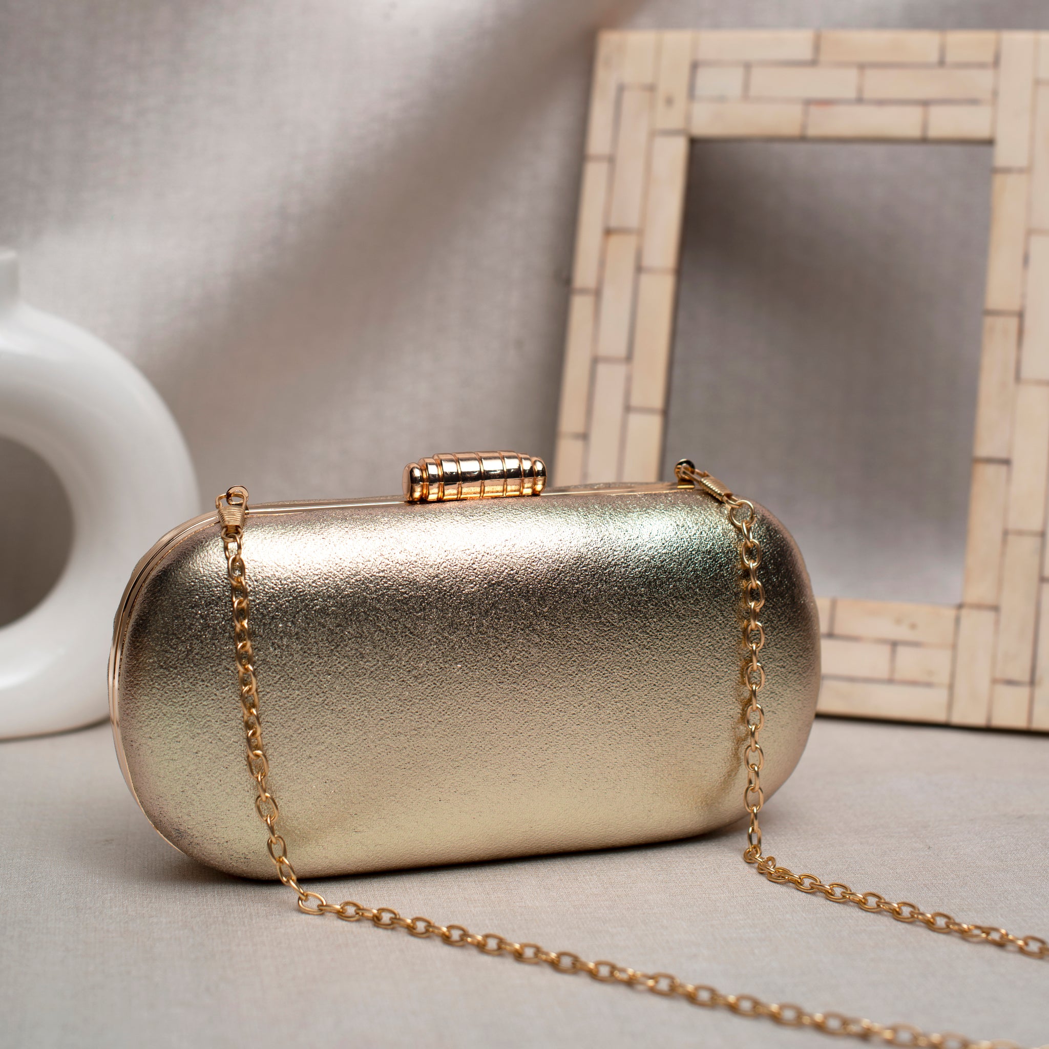 Metallic Gold Shimmery Party Clutch