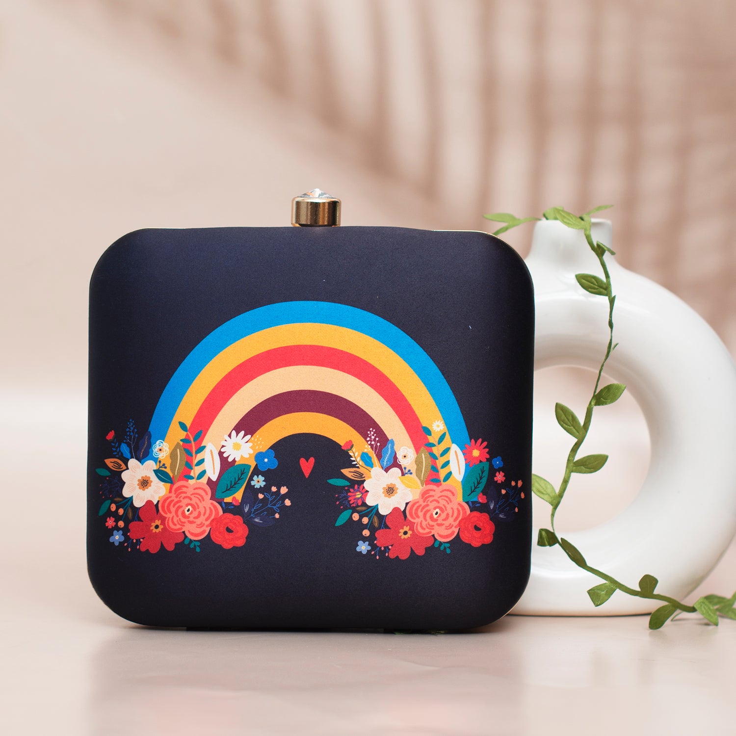 Rainbow Printed Clutch