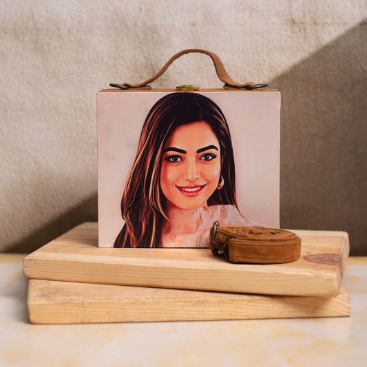 Portrait Caricature Personalised Suitcase Style Clutch Bag