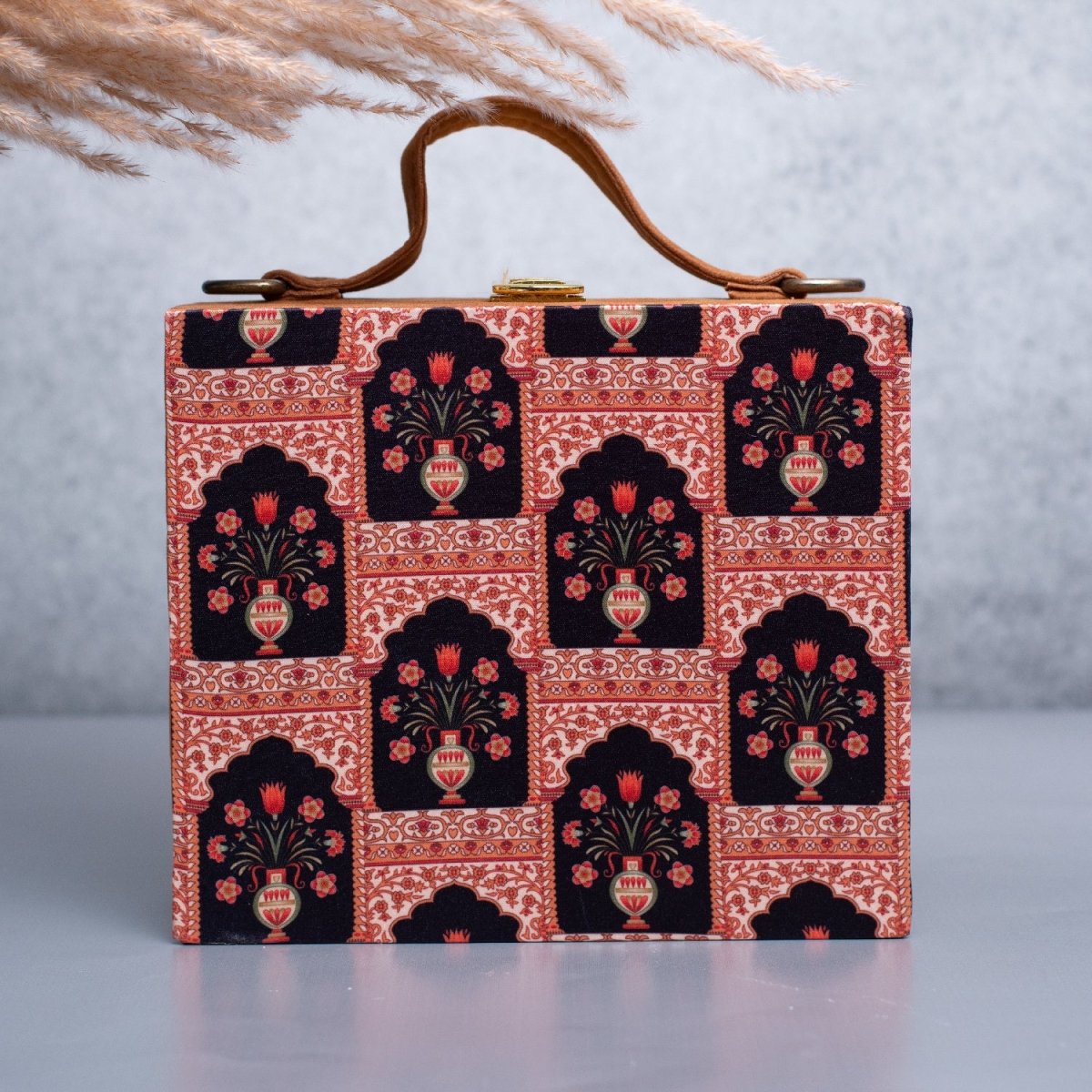Artklim Mughal Motif Printed Suitcase Style Clutch