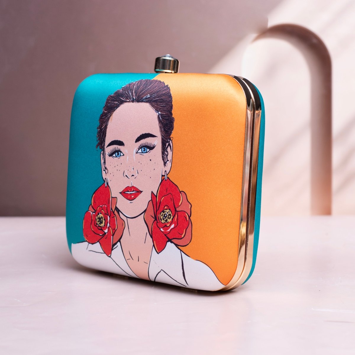 Bloom with Beauty Women Portrait Clutch in Two Shades
