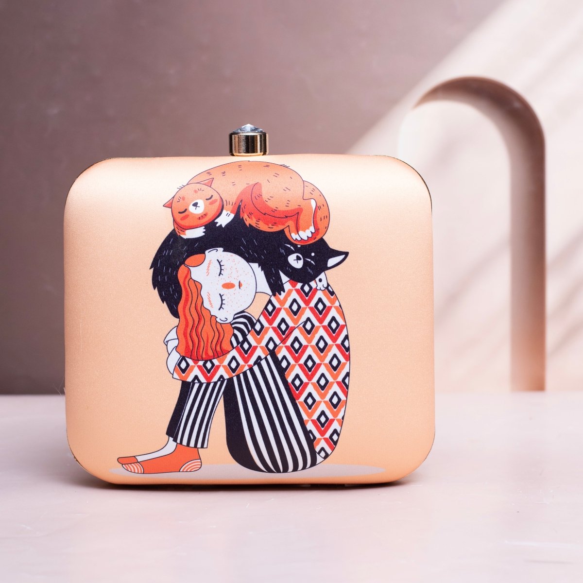 Cute Cat Lover Printed Clutch