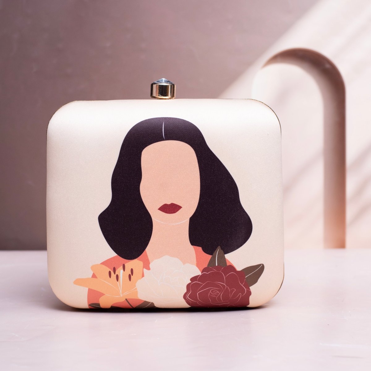 Swanky Women Portrait Printed Clutch