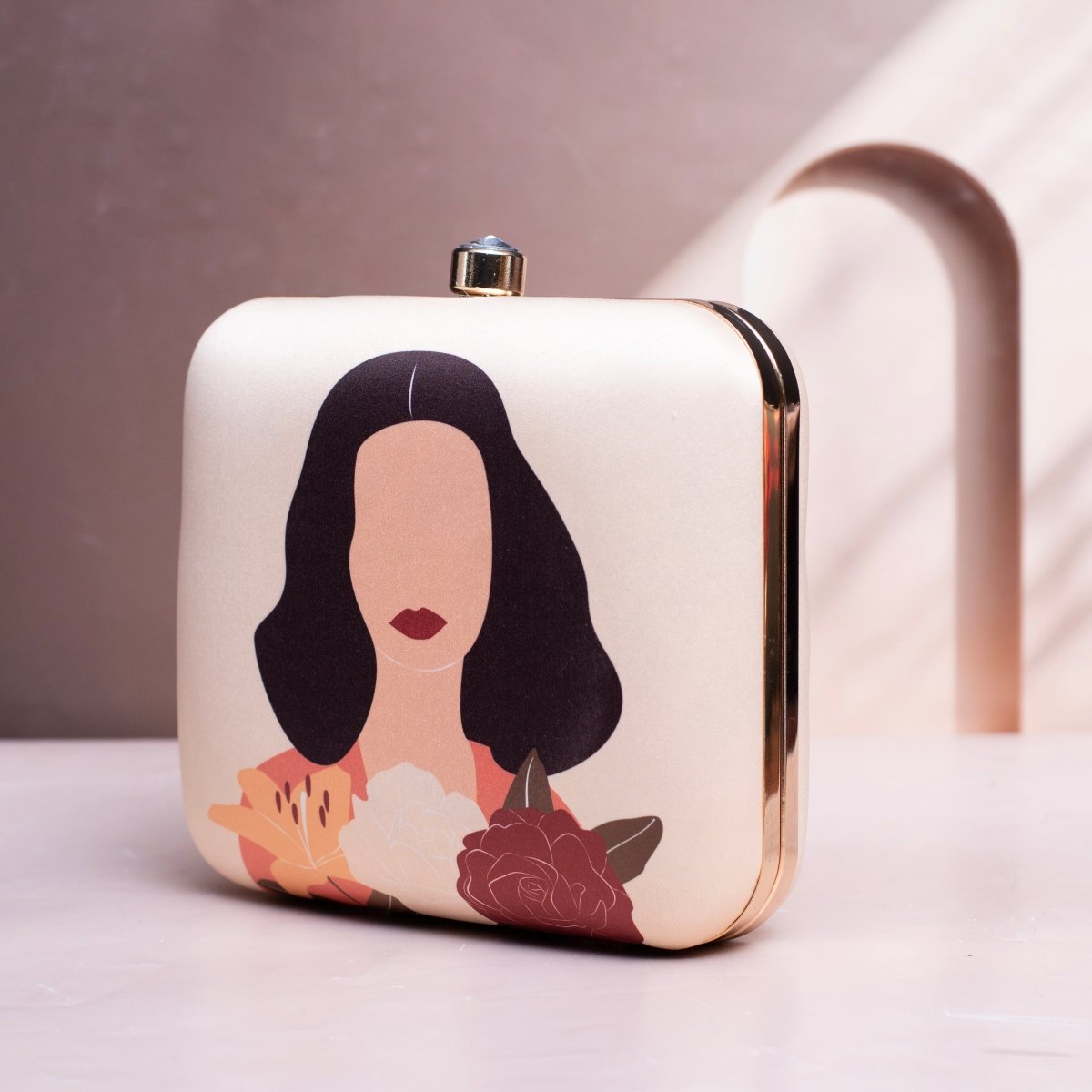 Swanky Women Portrait Printed Clutch
