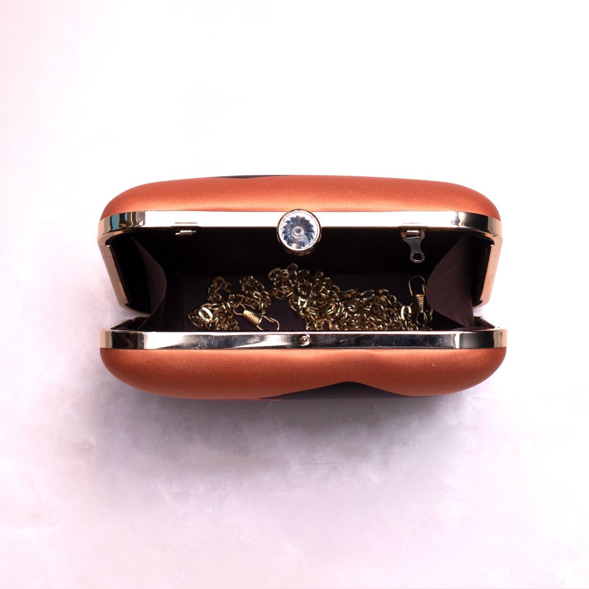 Vibrant Orange Colour Shy Woman Portrait Clutch