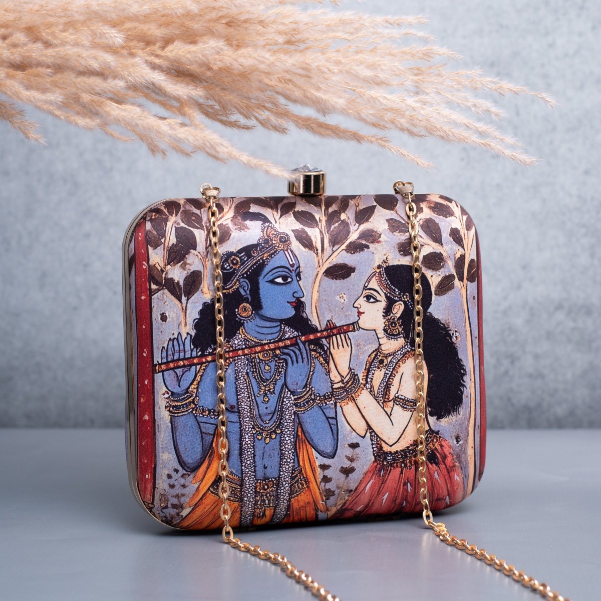 Artklim Radha Krishna Printed Clutch