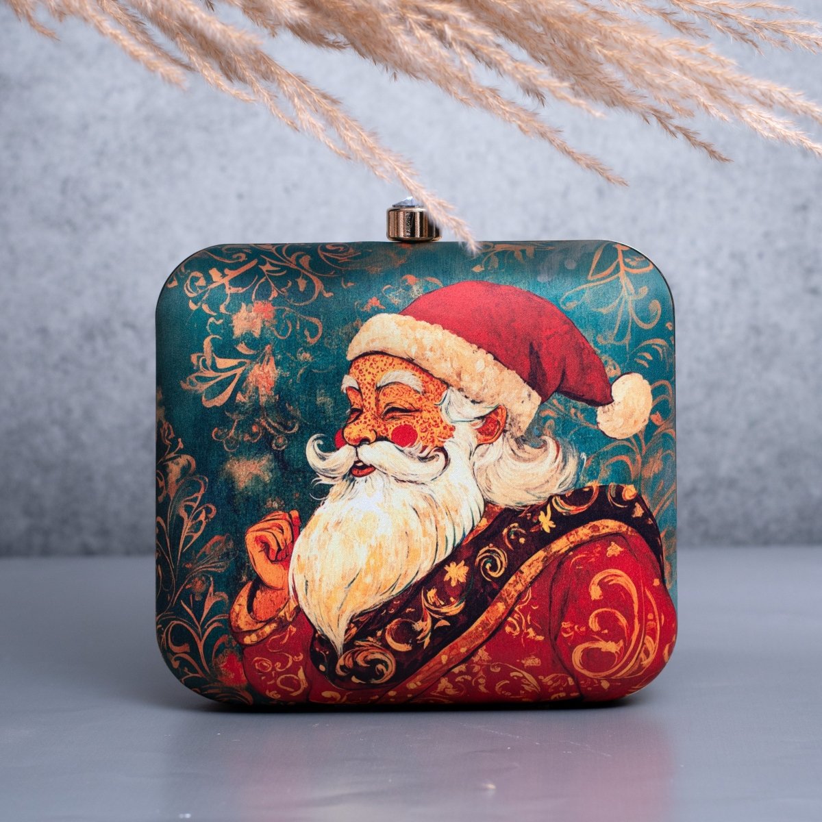 Artklim Santa Claus Printed Clutch