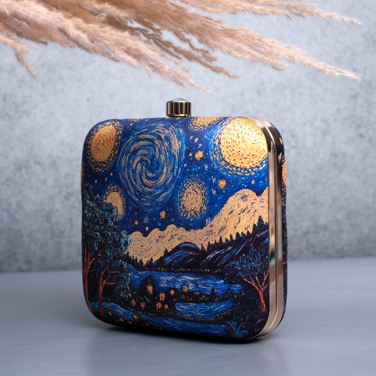 Artklim Starry Night Printed Clutch