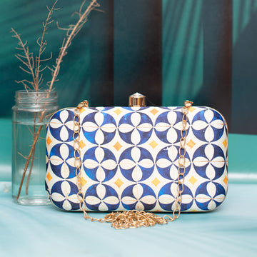 Bright Symmetrical Printed Clutch