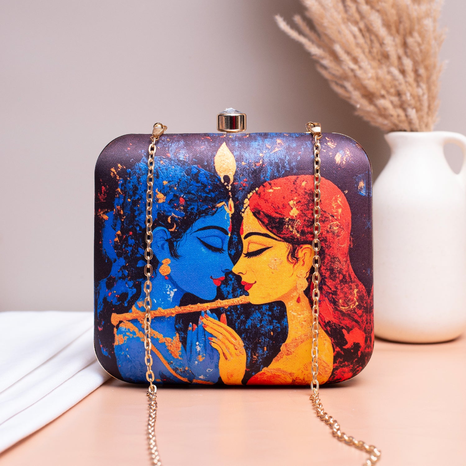 Artklim Radha Krishna Printed Clutch