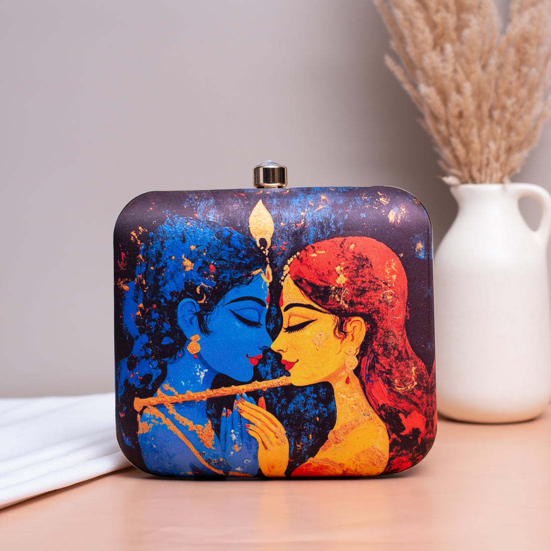 Artklim Radha Krishna Printed Clutch