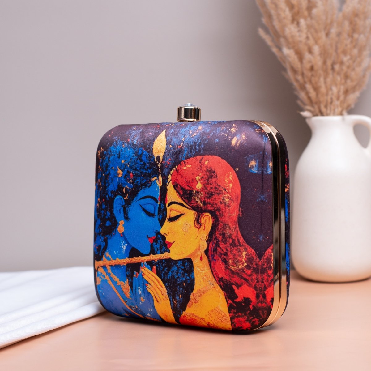 Artklim Radha Krishna Printed Clutch
