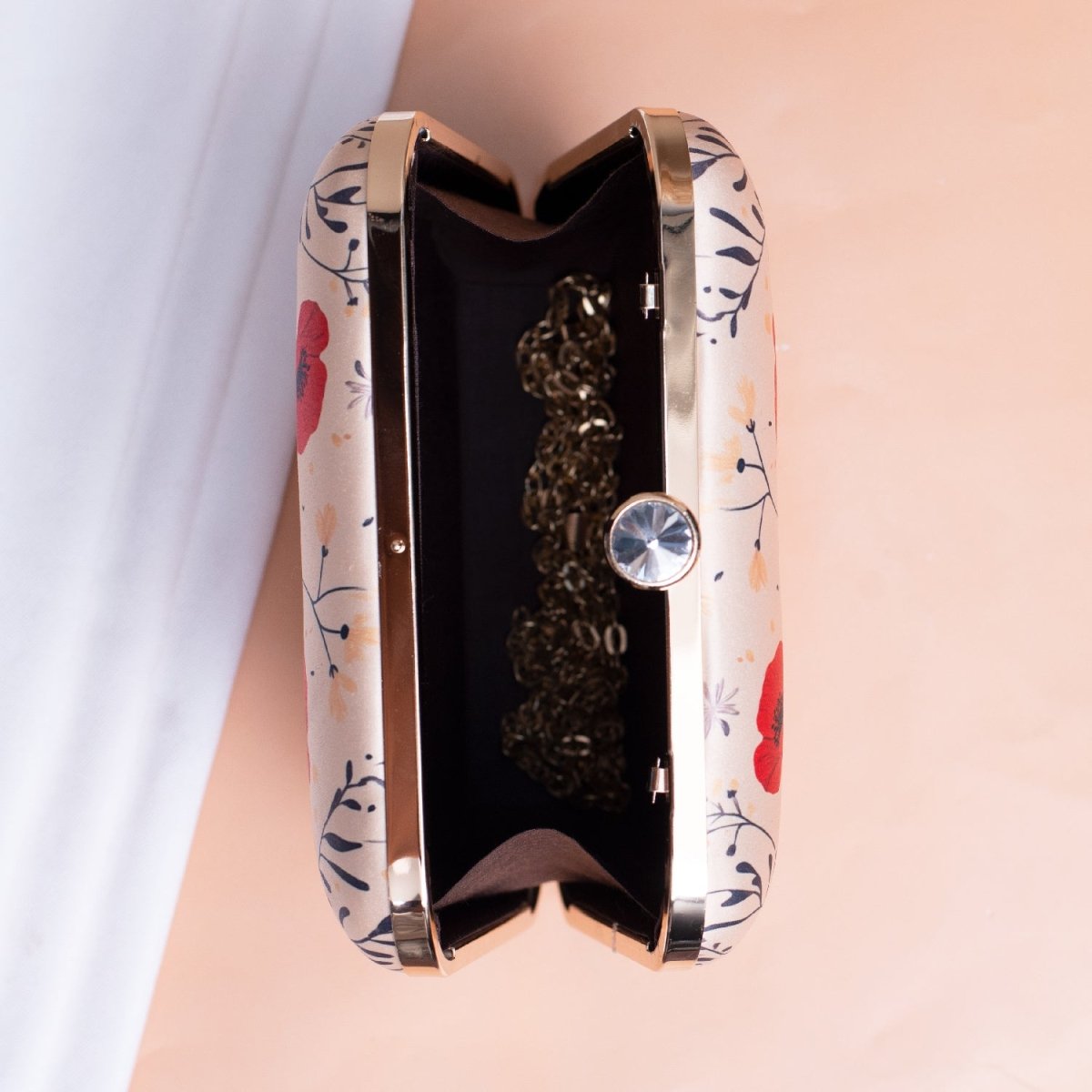 Artklim Meditating Girl Portrait Printed Clutch