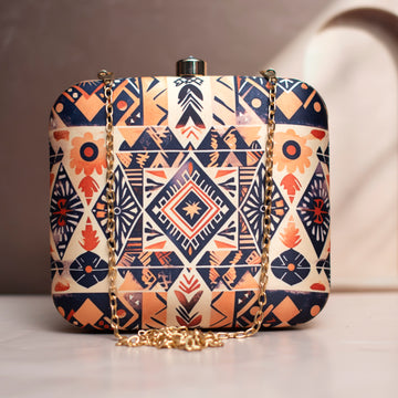 Artklim Geometrical Pattern Printed Clutch