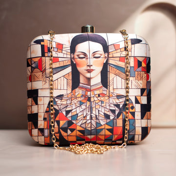 Artklim Egyptian Lady Printed Clutch