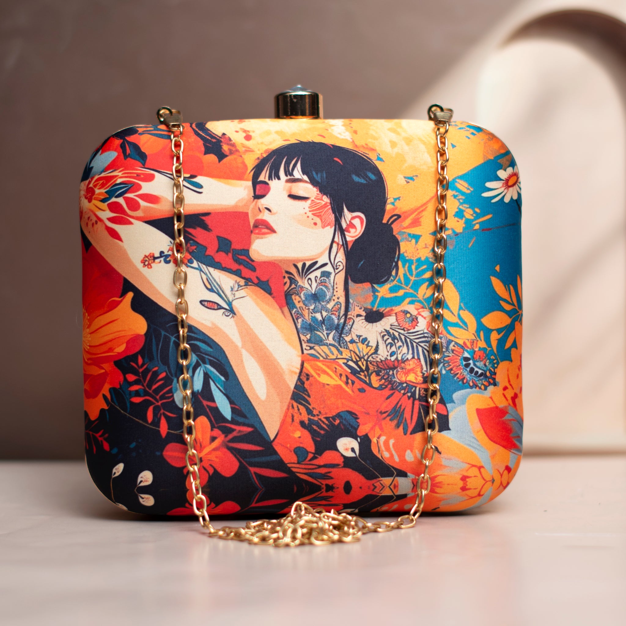 Artklim Glam Girl Printed Clutch