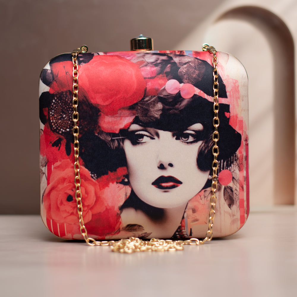 Women Portrait Printed Clutch