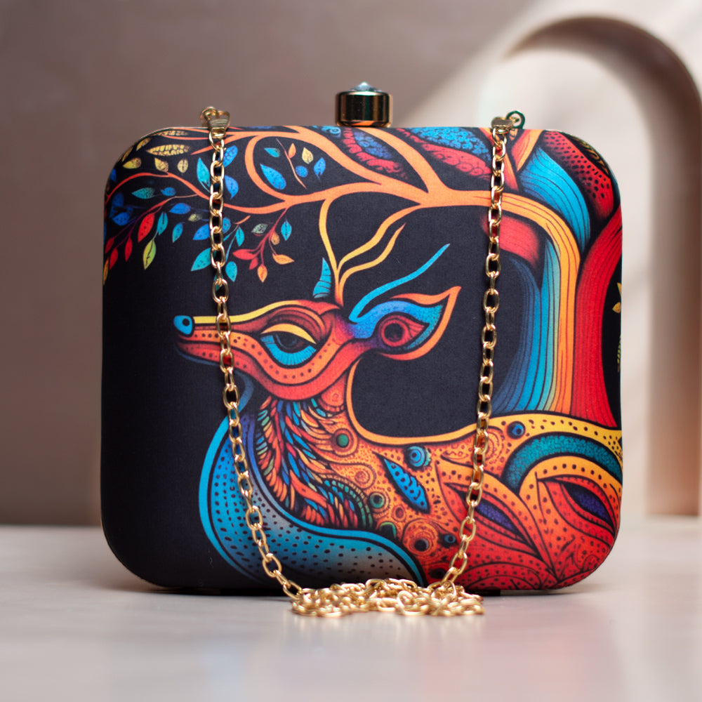 Colorbust Deer Elegance Printed Clutch