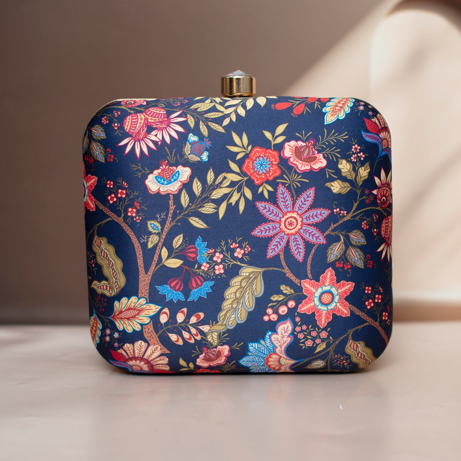 Artklim Blue Floral Printed Clutch