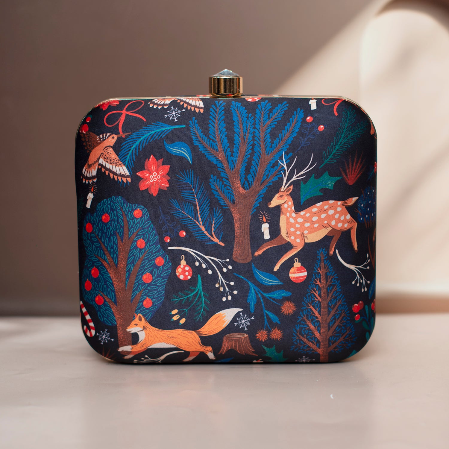 Artklim Blue Animal Printed Clutch