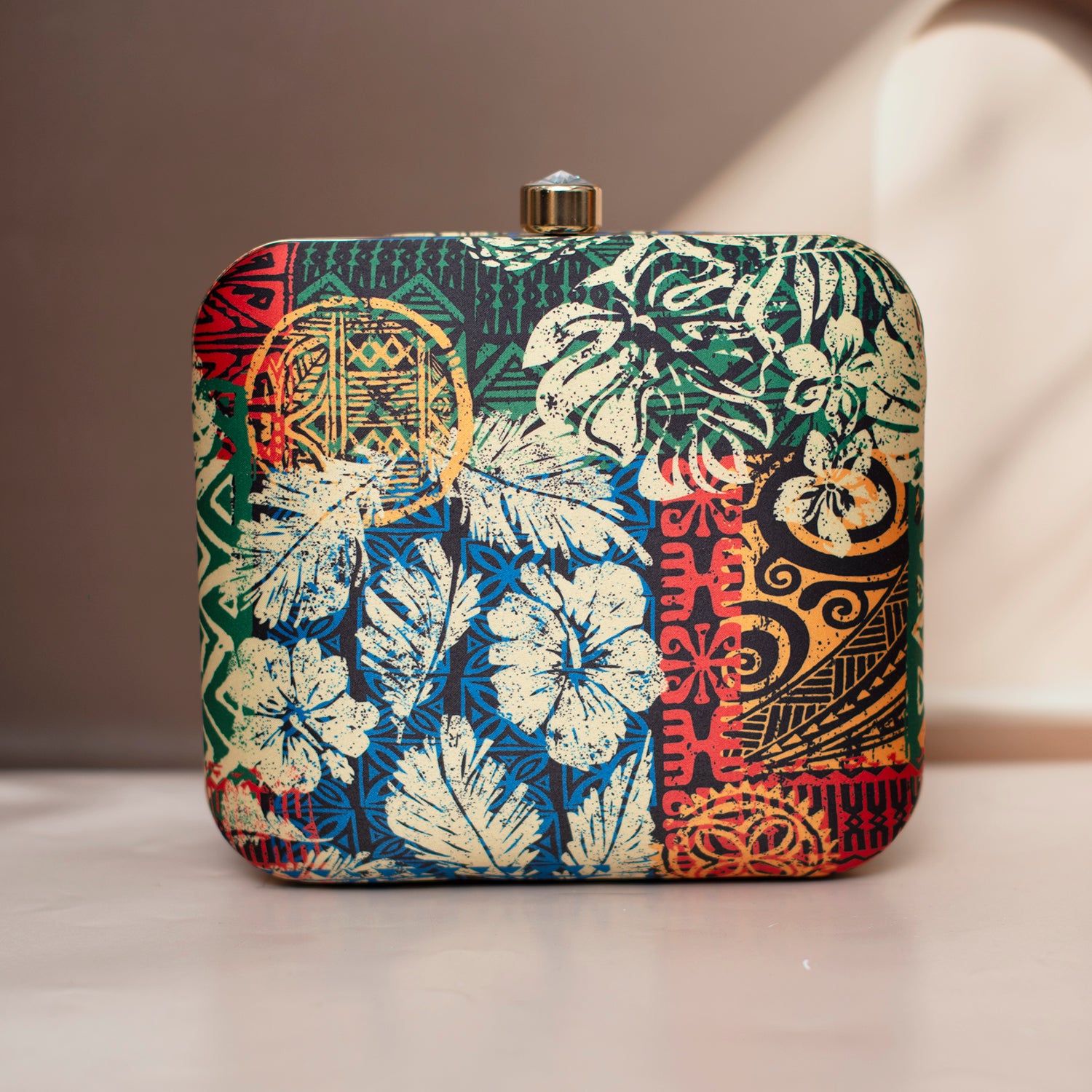 Artklim Multicolour Printed Clutch