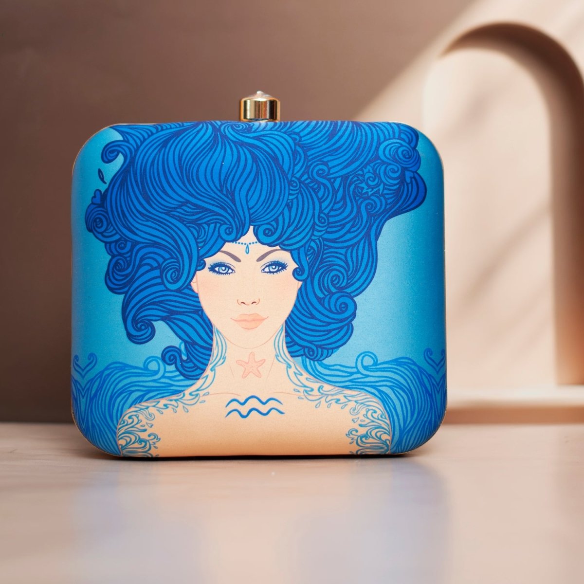 Aquarius Sun Sign Customized Clutch