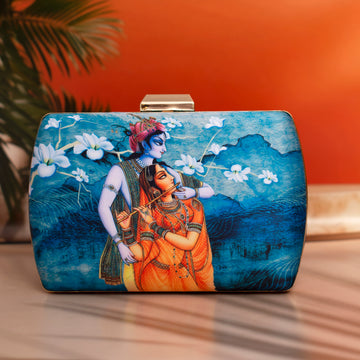 Majestic Radha Krishna Printed Clutch