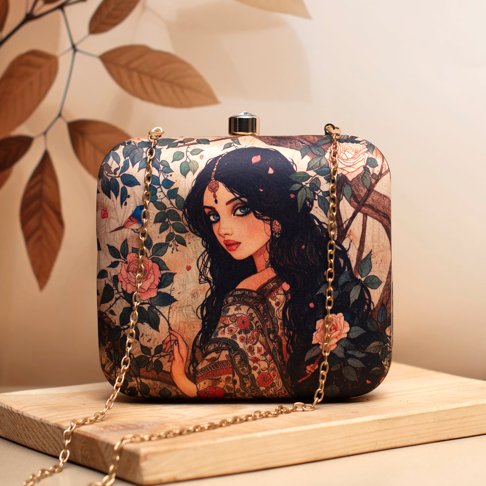 Indian Princess Printed Clutch