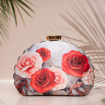 Artklim Floral Printed D-shape Clutch